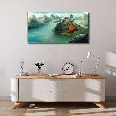 Obraz Canvas Orol nad horským jazerom