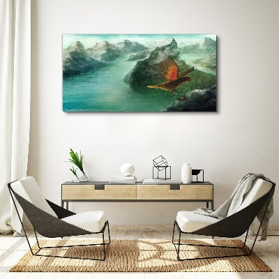 Obraz Canvas Orol nad horským jazerom