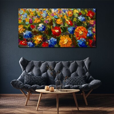 Obraz Canvas Kvetinová krajina v intenzívnych farbách