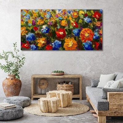 Obraz Canvas Kvetinová krajina v intenzívnych farbách