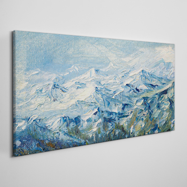 Obraz Canvas Horská krajina v odtieňoch modrej