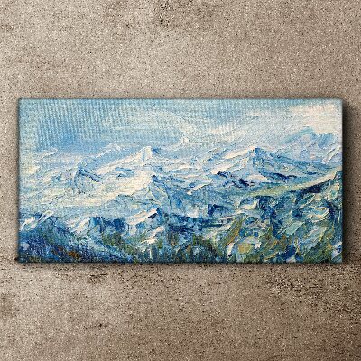 Obraz Canvas Horská krajina v odtieňoch modrej