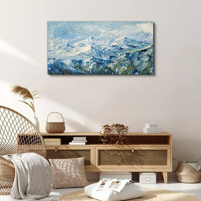 Obraz Canvas Zimné maľovanie hory