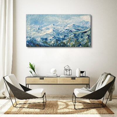 Obraz Canvas Horská krajina v odtieňoch modrej