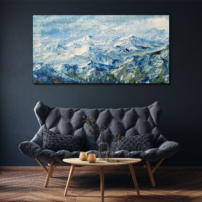 Obraz Canvas Horská krajina v odtieňoch modrej