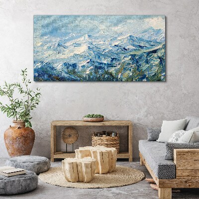 Obraz Canvas Horská krajina v odtieňoch modrej