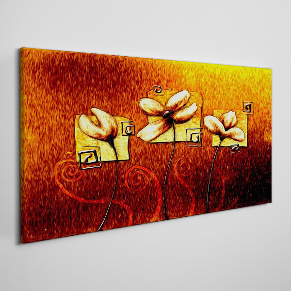 Obraz canvas Kvety proti ohňu