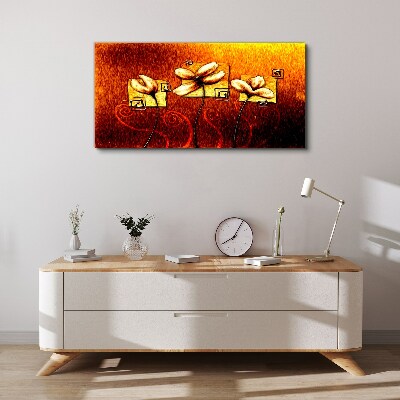 Obraz canvas Kvety proti ohňu