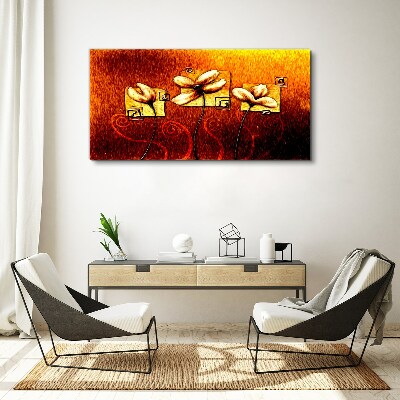 Obraz canvas Kvety proti ohňu