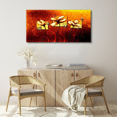 Obraz canvas Kvety proti ohňu