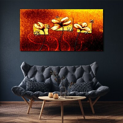 Obraz canvas Kvety proti ohňu