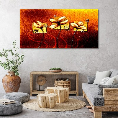 Obraz canvas Kvety proti ohňu