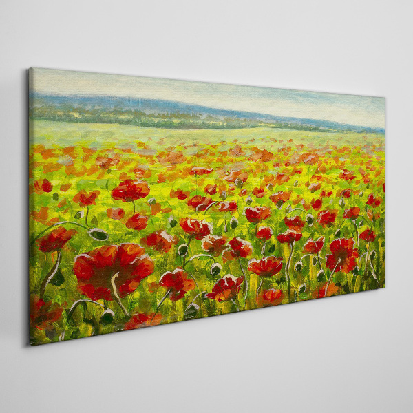 Obraz Canvas Pole maku na slnku