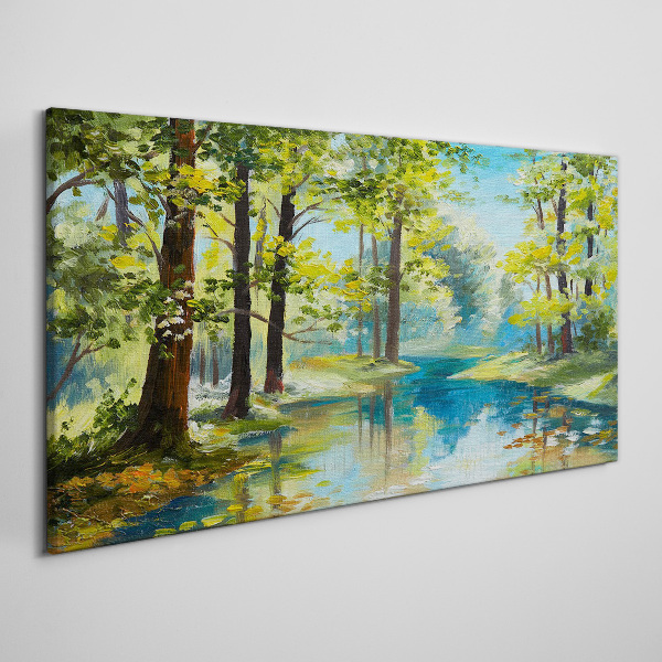 Obraz Canvas Pokojná lesná krajina pri vode