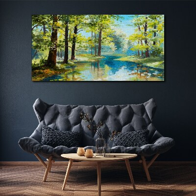 Obraz Canvas Pokojná lesná krajina pri vode