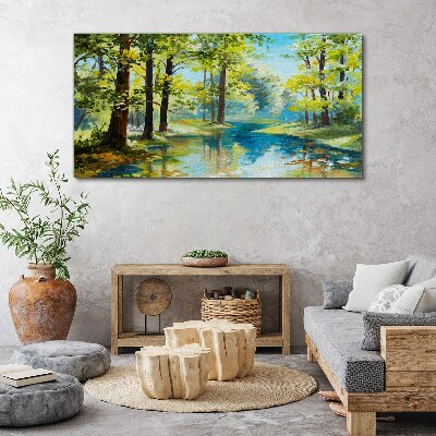Obraz Canvas Pokojná lesná krajina pri vode