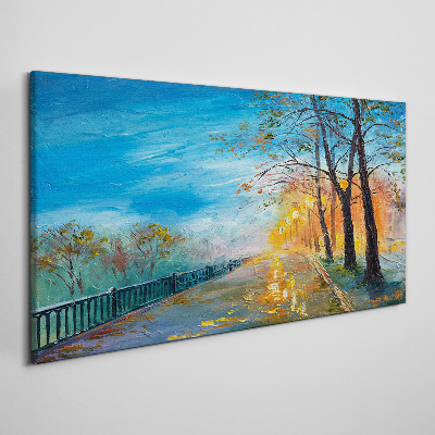 Obraz Canvas Jesenná alej na slnku