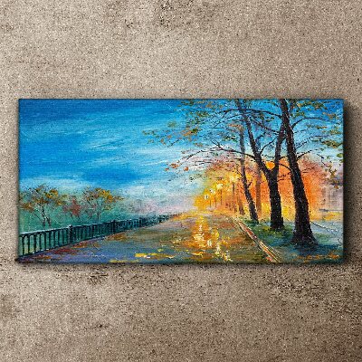 Obraz Canvas Jesenná alej na slnku