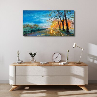 Obraz Canvas Jesenná alej na slnku
