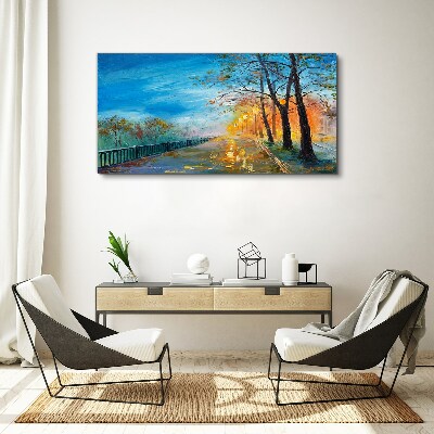 Obraz Canvas Jesenná alej na slnku