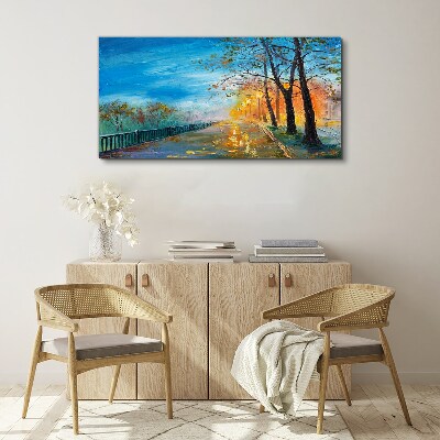 Obraz Canvas Jesenná alej na slnku