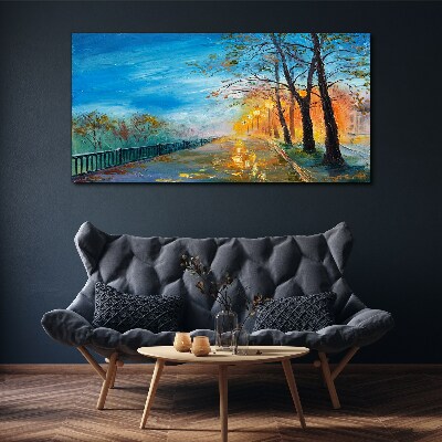 Obraz Canvas Jesenná alej na slnku