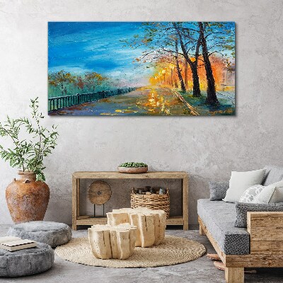 Obraz Canvas Jesenná alej na slnku