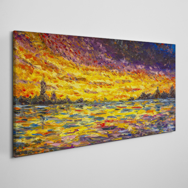 Obraz Canvas Zlatá hodina pri jazere