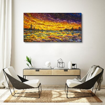 Obraz Canvas Zlatá hodina pri jazere