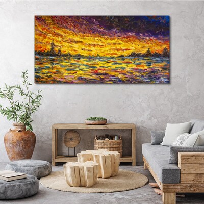 Obraz Canvas Zlatá hodina pri jazere