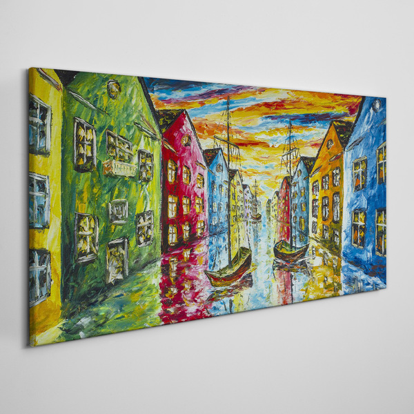 Obraz Canvas Farebné mestské domy pri rieke