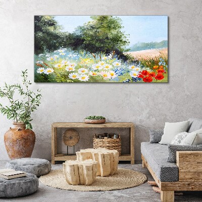 Obraz canvas Kvety strom voľne žijúcich živočíchov