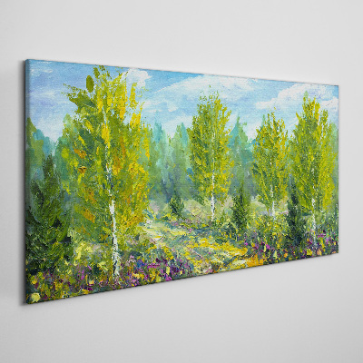 Obraz Canvas Jarné stromy v zeleni