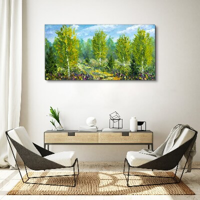 Obraz Canvas Jarné stromy v zeleni