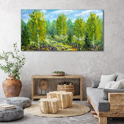 Obraz Canvas Jarné stromy v zeleni