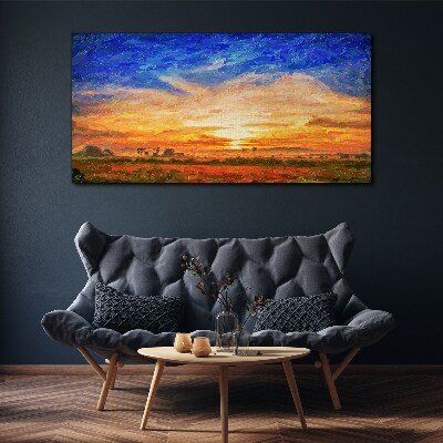 Obraz Canvas Západ slnka nad vidieckou krajinou