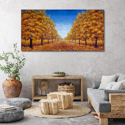Obraz na plátne Jesenné maľba stromu
