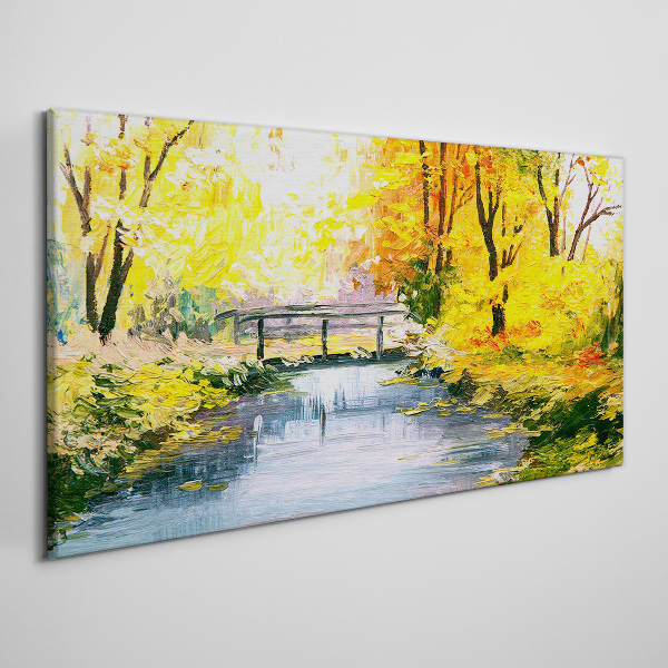 Obraz canvas Lesné riečny most príroda