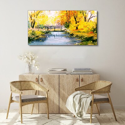 Obraz canvas Zlatá jeseň na rieke