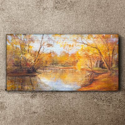 Obraz canvas Lesné rieka príroda jeseň