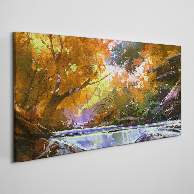 Obraz canvas Jesenná krajina pri rieke