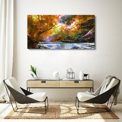 Obraz canvas Jesenná krajina pri rieke