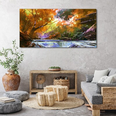 Obraz canvas Jesenná krajina pri rieke