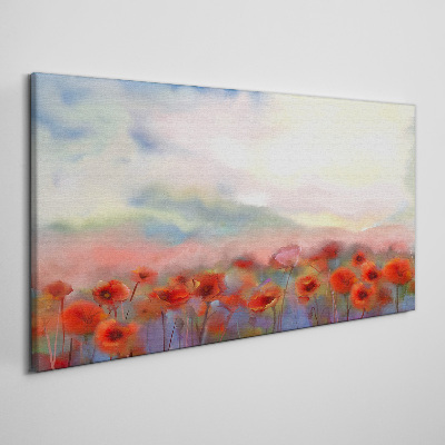 Obraz canvas Kvetinová krajina v pastelových farbách