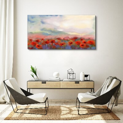 Obraz canvas Kvetinová krajina v pastelových farbách