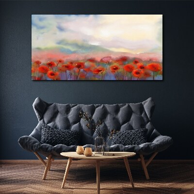 Obraz canvas Kvetinová krajina v pastelových farbách
