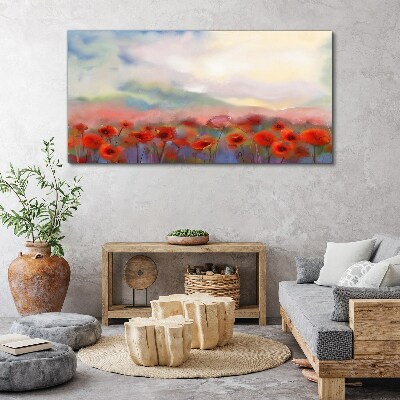 Obraz canvas Kvetinová krajina v pastelových farbách