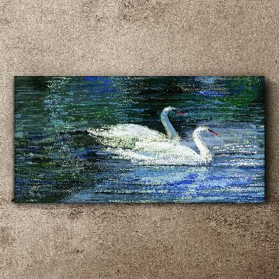 Obraz canvas Pokojná voda s labuťami
