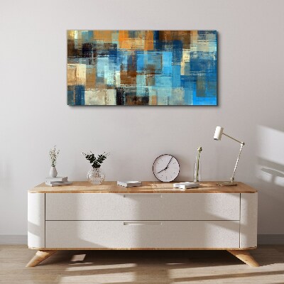 Obraz canvas Abstraktná mozaika modrých tónov