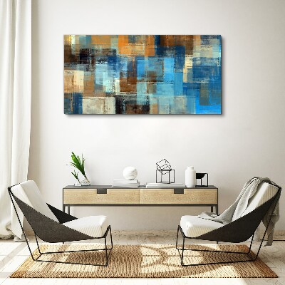 Obraz canvas Abstraktná mozaika modrých tónov